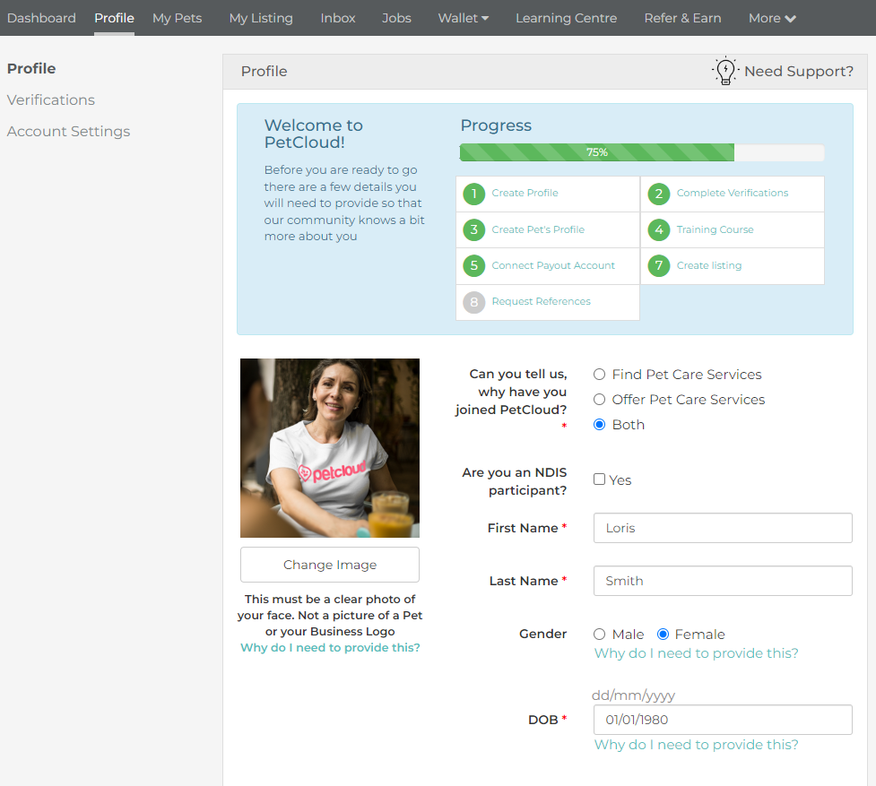 How to Create a Profile on PetCloud